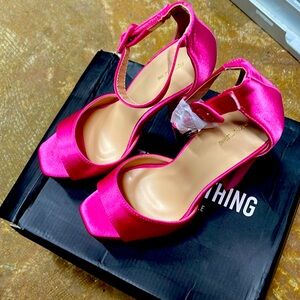 Hot pink platform sandal
